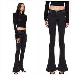 Balmain Flared Mid-rise Black Jeans Size 34 NWT
